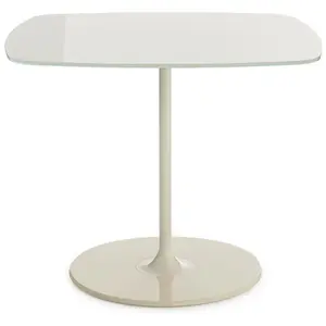 Table d'appoint carrée en acier et cristal blanche 50 cm Thierry - Kartell