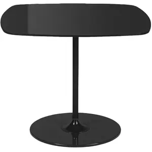 Comparateur de prix : Table d'appoint carrée en acier et cristal noire 50 cm Thierry - Kartell