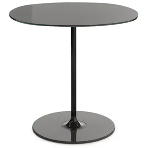 Comparateur de prix : Table d'appoint ronde en acier et cristal noire 45 cm Thierry - Kartell