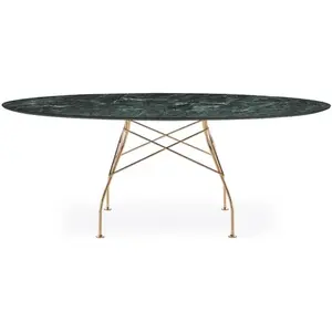 KARTELL table ovale GLOSSY MARBLE 192 x 118 cm (Vert - Grès finition M...