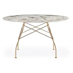 KARTELL table ronde GLOSSY MARBLE Ø 128 cm (Nature Tundra - Grès finit... pas cher