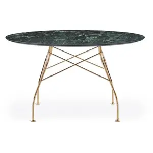 KARTELL table ronde GLOSSY MARBLE Ø 128 cm (Vert - Grès finition Marbr...