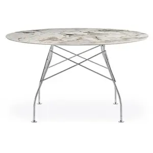 KARTELL table ronde GLOSSY MARBLE Ø 128 cm (Nature Tundra - Grès finit...