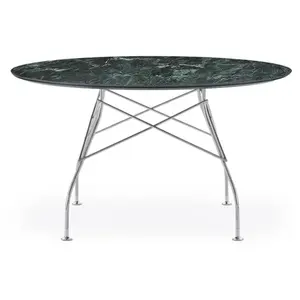 KARTELL table ronde GLOSSY MARBLE Ø 128 cm (Vert - Grès finition Marbr...