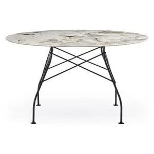 KARTELL table ronde GLOSSY MARBLE Ø 128 cm (Nature Tundra - Grès finit...