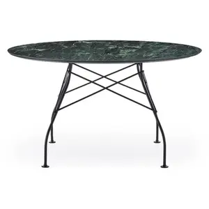KARTELL table ronde GLOSSY MARBLE Ø 128 cm (Vert - Grès finition Marbr...