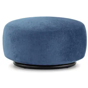KARTELL pouf K-WAITING (Sky bleue - Tissu chenille et acier peint)