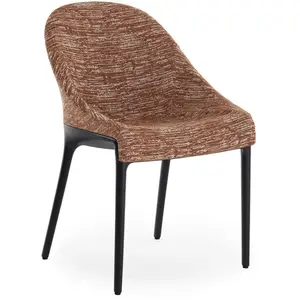 KARTELL chaise ELEGANZA ELA tissu MELANGE (Base noire, tissu rouille -...