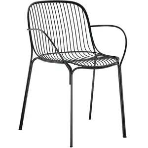 Chaise de jardin avec accoudoir en acier noir 79 cm Hiray - Kartell pas cher