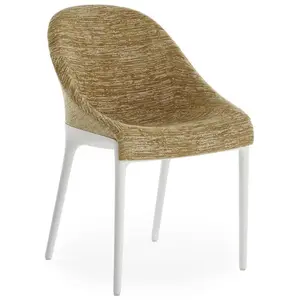 KARTELL chaise ELEGANZA ELA tissu MELANGE (Base blanche, tissu moutard... pas cher