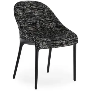 KARTELL chaise ELEGANZA ELA tissu MELANGE (Base noire, tissu noir - Te... pas cher