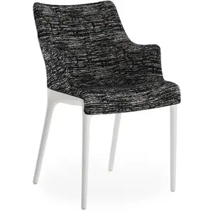 KARTELL chaise avec accoudoirs ELEGANZA NIA tissu MELANGE (Base blanch...