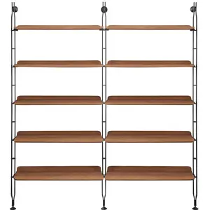 Etagère Adam Wood - bois foncé/noir - double Kartell pas cher