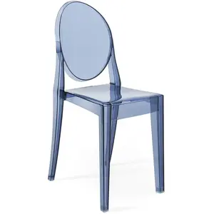 Kartell - Chaise empilable Ghost - Bleu - Polycarbonate 2.0 - Designer Philippe Starck pas cher