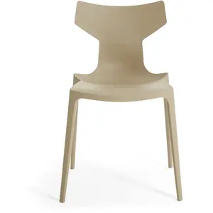Kartell Set De 2 Chaises Re-Chair (Gris Tourterelle - Technopolymère ... pas cher
