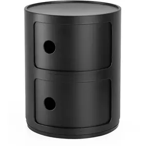 Kartell Componibili Recycled, Meuble Conteneur 2 éléments, Noir opaque pas cher