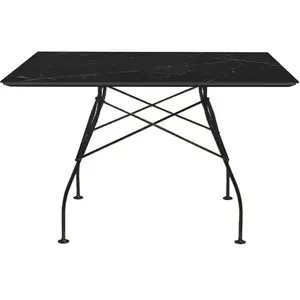 Table Glossy rectangulaire - noir - marbre noir Kartell pas cher