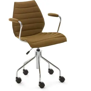 KARTELL chaise à roulettes avec accoudoirs MAUI SOFT NOMA (Moutarde - ... pas cher