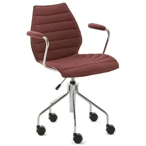 KARTELL chaise à roulettes avec accoudoirs MAUI SOFT NOMA (Brique - Ti... pas cher