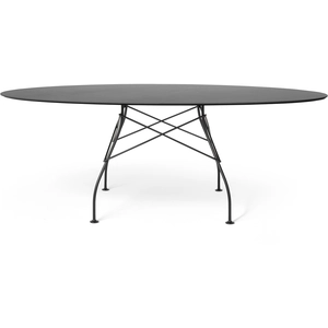 Table Glossy Outdoor - noir - noir - oval Kartell pas cher