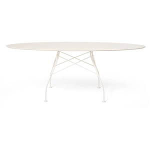 Table Glossy Outdoor - blanc - blanc - oval Kartell pas cher