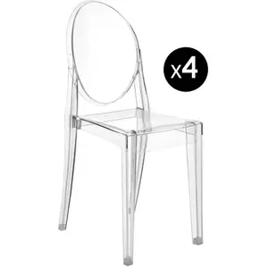 Kartell Victoria Ghost, Cristal, Emballage 4 Èlèments pas cher