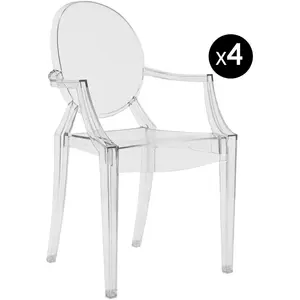 Kartell Louis Ghost, Chaise, Lot de 4, Cristal