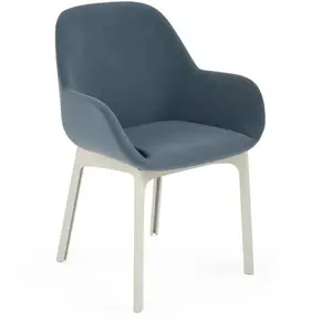 KARTELL fauteuil CLAP AQUACLEAN (Base blanche, siège poudre bleue - Ti...