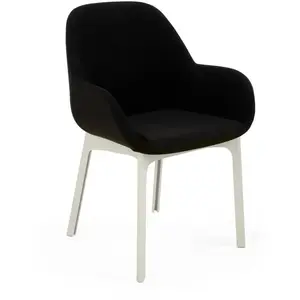 KARTELL fauteuil CLAP AQUACLEAN (Base blanche, siège noire - Tissu et ...