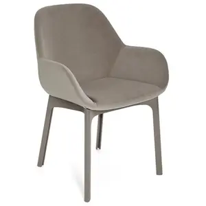 KARTELL fauteuil CLAP AQUACLEAN (Base tortoise, siège ecru - Tissu et ...