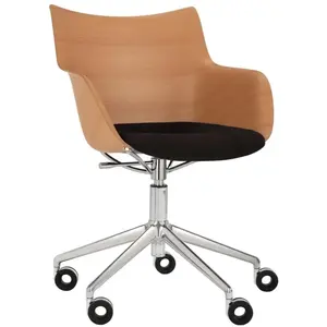 KARTELL chaise avec accoudoirs à roulettes Q/WOOD tissu Aquaclean (Cla...
