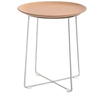 Table d?appoint en frêne AL - Bois clair/chrome Kartell pas cher