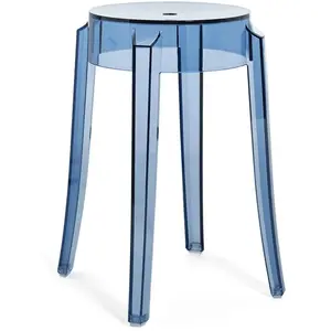 Kartell - Tabouret empilable Ghost - Bleu - Polycarbonate - Designer Philippe Starck pas cher