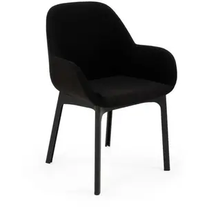 KARTELL fauteuil CLAP AQUACLEAN (Base noire, assise noir - Tissu et te... pas cher
