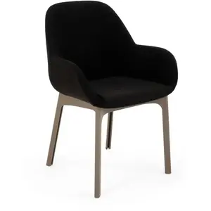 KARTELL fauteuil CLAP AQUACLEAN (Base tortoise, siège noire - Tissu et...