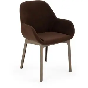 KARTELL fauteuil CLAP AQUACLEAN (Base tortoise, siège marron - Tissu e... pas cher