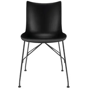 Comparateur de prix : Kartell Chaise P/Wood Smart Wood (Noir, Base Noire - Bois Palqué Et Ac...