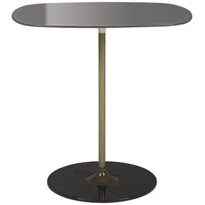 KARTELL table basse THIERRY 33 x 50 cm (Gris - Verre trempé peint au dos et acier peint) pas cher