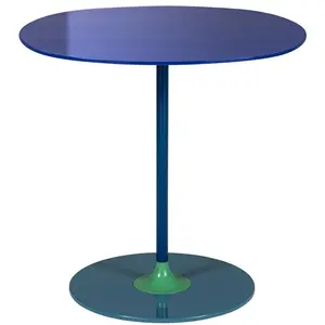 Kartell Table Basse Thierry 45 X 45 Cm (Bleu - Verre Trempé Peint Au D... pas cher