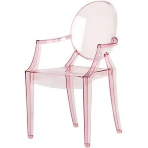 Kartell Ghost Chaise Lou, Plastique, Rose Transparent, 39 x 37 x 63 cm pas cher