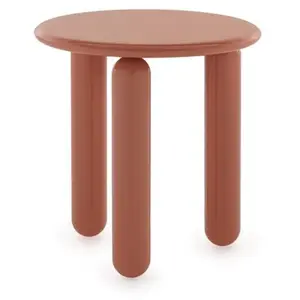 Table d'appoint ronde en bois de hêtre laqué orange 48cm Undique Mas - Kartell