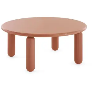Table basse ronde en bois de hêtre laqué orange 85cm Undique Mas - Kartell