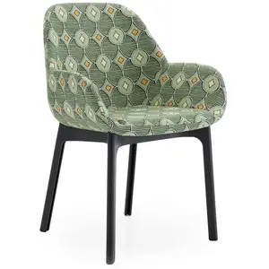 KARTELL fauteuil CLAP RUBELLI QUATREFOIL (Base noire, siège pistache -... pas cher