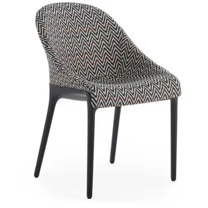KARTELL chaise ELEGANZA ELA tissu MISSONI (Base noire, tissu ZigZag - ...