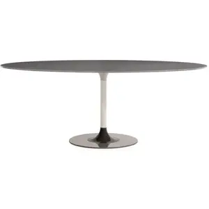 KARTELL table ovale THIERRY XXL (Gris - Verre trempé peint et métal)