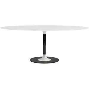 KARTELL table ovale THIERRY XXL (Blanc - Verre trempé peint et métal)