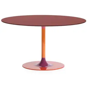 KARTELL table ronde THIERRY XXL (Burgundy - Verre trempé peint et méta... pas cher