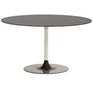KARTELL table ronde THIERRY XXL (Gris - Verre trempé peint et métal)