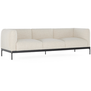 KARTELL canapé à 3 places ASIA (Blanc - Tissu Bouclé New et acier pein...