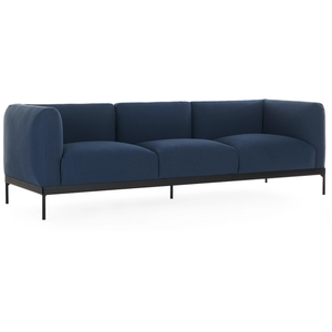 KARTELL canapé à 3 places ASIA (Bleu - Tissu Cotone Plain et acier pei...